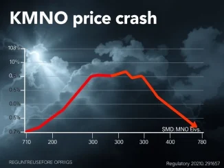 KMNO cryptocurrency price crash amid regulatory scrutiny and market turmoil