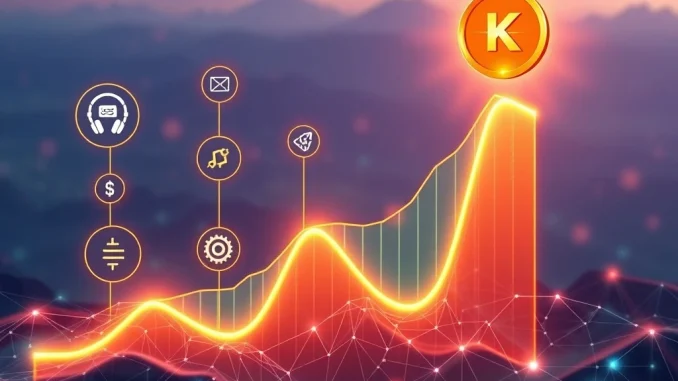 A vibrant chart showing KNC's explosive growth, symbolizing Kyber Network's successful governance and network upgrades.