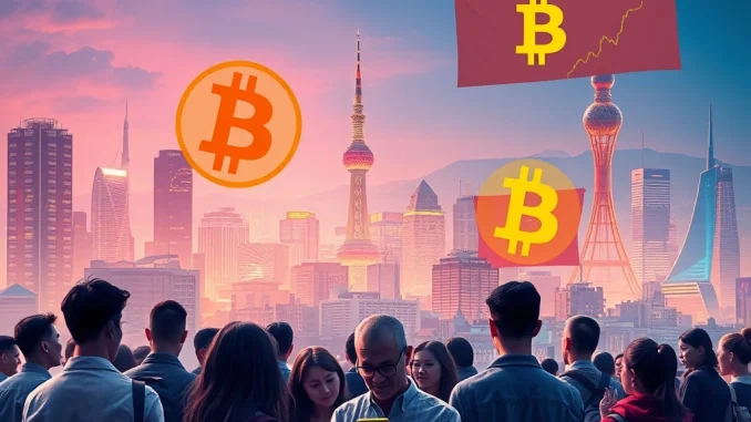 A visual representation of Korean crypto investors reacting to market trends, with a focus on Bitcoin and Elon Musk's influence, conveying market optimism.