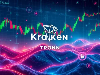 Kraken xStocks expanding to Tron blockchain, symbolizing secure and accessible digital asset investment.