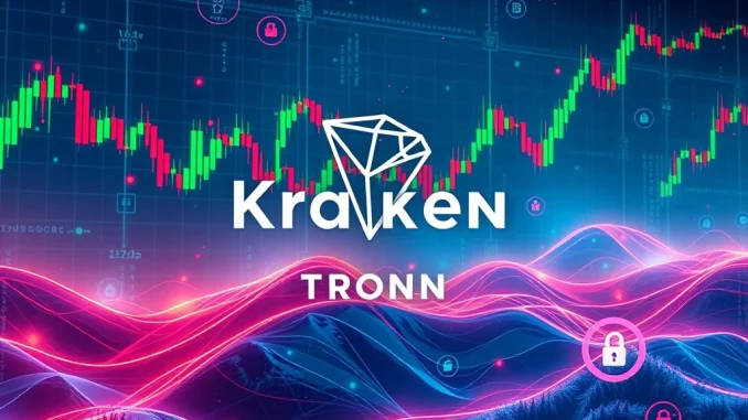 Kraken xStocks expanding to Tron blockchain, symbolizing secure and accessible digital asset investment.