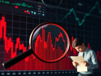LA crypto market facing regulatory scrutiny, illustrated by a plummeting price chart and legal documents.