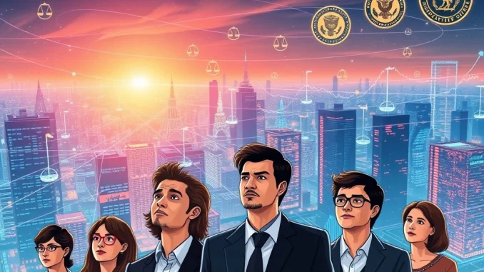 A visual metaphor for navigating late-stage crypto entry in 2025, highlighting the interplay of evolving crypto regulations and investor psychology.