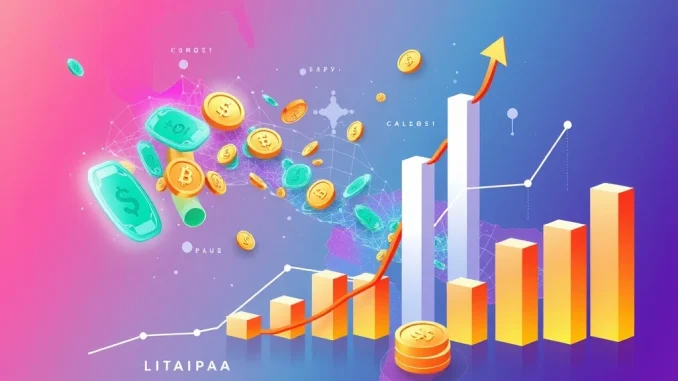 Chart showing a significant increase in Latin America crypto exchange flows, symbolizing market expansion and adoption.