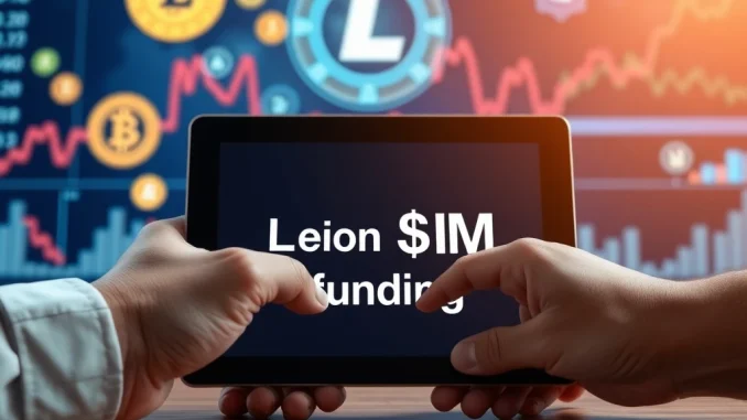 Visualizing Legion funding: Digital coins and a secure platform, representing a significant $5M investment for retail token sales.