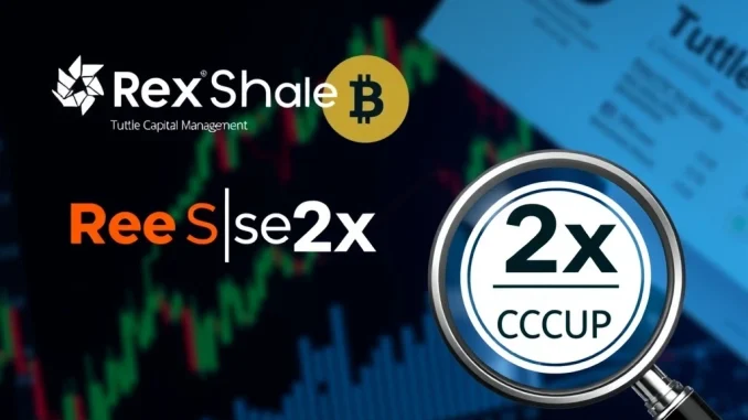 Visualizing the T-REX 2X Long CRCL Daily Target Leveraged ETF (CCUP) offering magnified returns on Circle stock, symbolizing a new crypto investment opportunity.