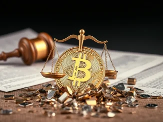 A shattered LIBRA token symbolizing the crypto fraud and financial collapse, highlighting legal repercussions and investor losses.