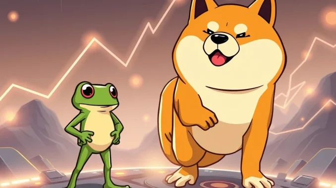 LILPEPE Unleashed: The Ambitious Memecoin Aiming for a 66,667% Gain to Rival Dogecoin LILPEPE frog character confidently challenges Dogecoin, symbolizing its ambitious rise and potential to rival established memecoins.