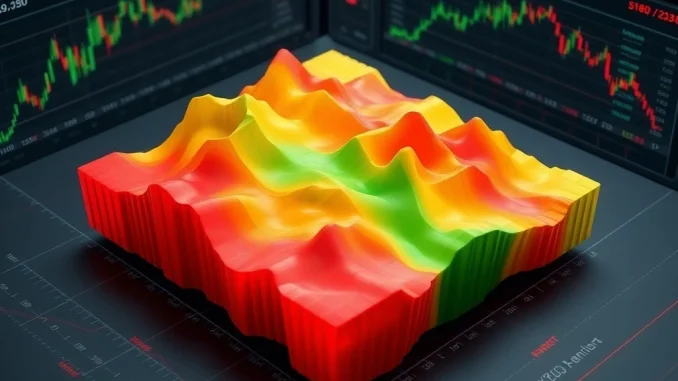 Liquidation heatmap showing high-risk zones for crypto leveraged positions