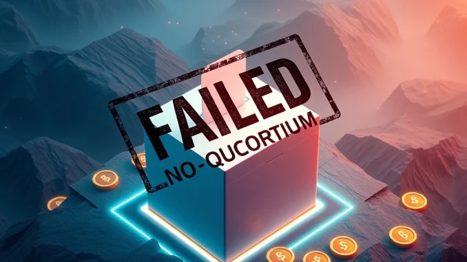 An image symbolizing the failed Lisk DAO proposal for an LSK token burn, highlighting quorum issues.