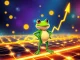 Little Pepe presale success, showing a Pepe-themed character on a blockchain network, symbolizing rapid crypto fundraising.