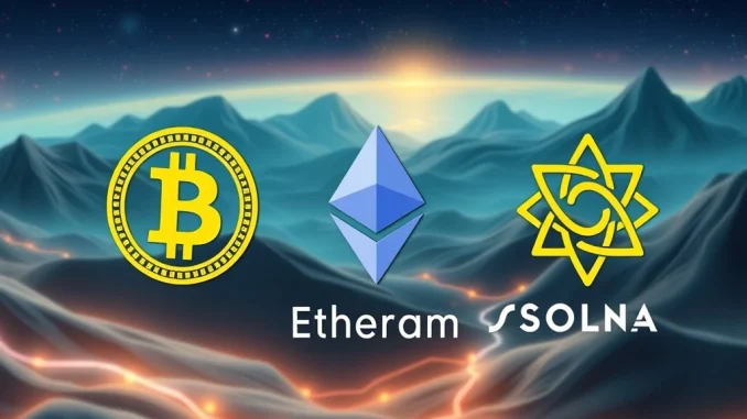 Long-term crypto investing in Bitcoin, Ethereum, and Solana for future wealth