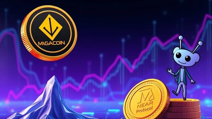 MAGACOIN FINANCE surges on Reddit crypto buzz, while NEAR Protocol declines amidst altcoin market consolidation.