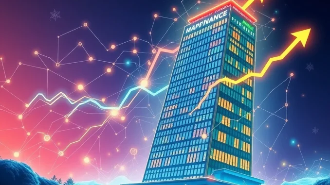 Maple Finance blockchain network surpassing BlackRock BUIDL, symbolizing DeFi's rapid growth in on-chain asset management.