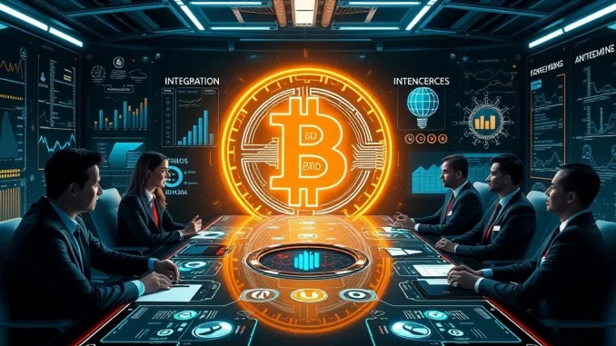 MARA executives discussing Bitcoin strategy and AI focus in a high-tech boardroom