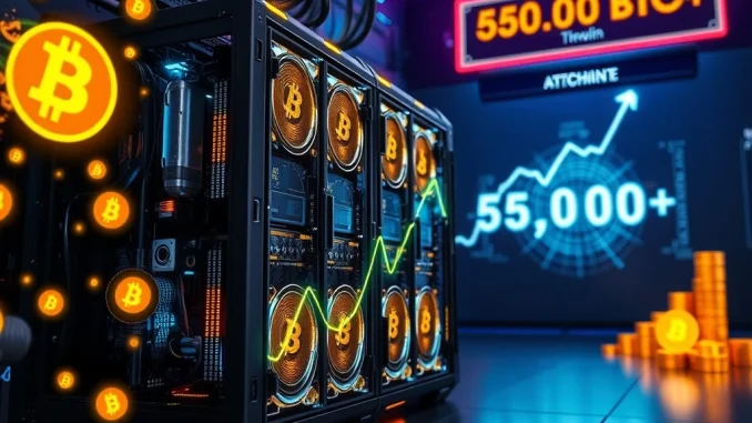 MARA Holdings' Bitcoin mining operations, showing robust digital asset growth with over 50,000 BTC holdings.