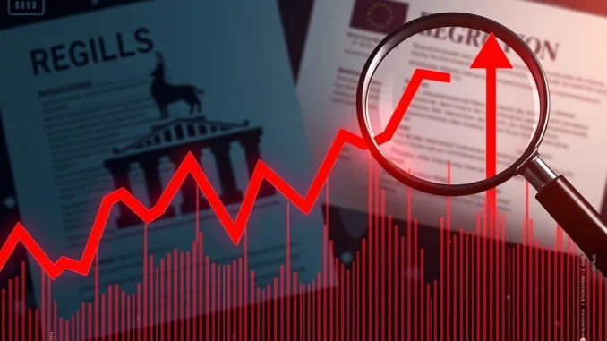 Graph showing MDT price plummeting amidst regulatory scrutiny and market volatility.