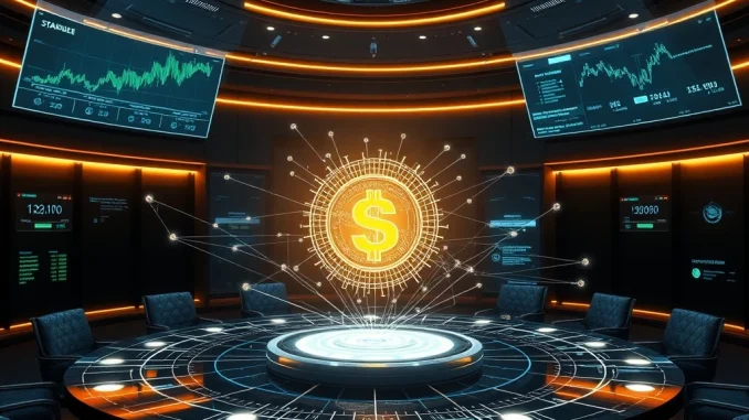 Mega Matrix Secures $16M: A Bold Leap for Corporate Treasuries with Stablecoins A visual representation of Mega Matrix's innovative strategy, anchoring corporate treasuries with stablecoins on a secure blockchain network.