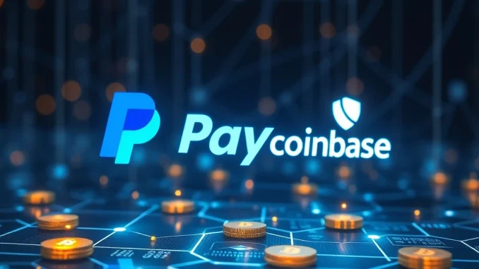 Visualizing the significant Mesh funding, with PayPal and Coinbase logos subtly integrated, representing major backing for crypto payments infrastructure.