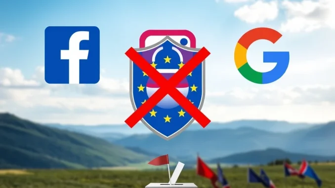 Meta political ads ban in EU, showing impact of new regulations on digital campaigning.