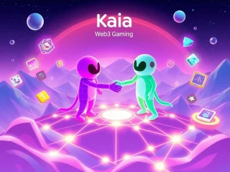 Metabora and LINE NEXT logos merging over a blockchain network, symbolizing their groundbreaking partnership for Web3 games distribution.