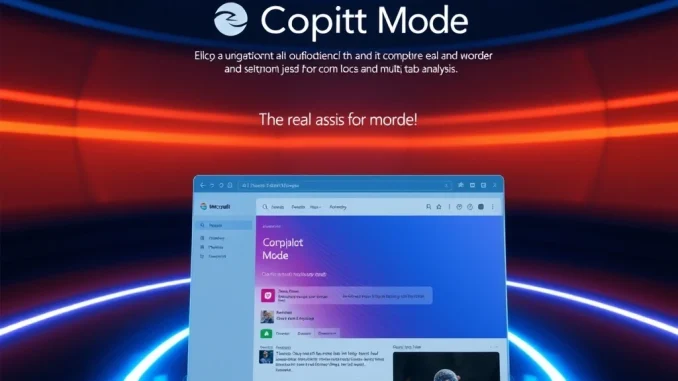 Microsoft Edge browser with AI Copilot Mode enhancing web navigation