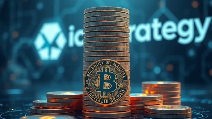 MicroStrategy's Bitcoin Gamble: A High-Risk, High-Reward Play for Crypto Enthusiasts MicroStrategy's high-risk Bitcoin investment visualized with stacked coins