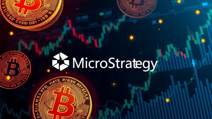 A visual representation of MicroStrategy's massive Bitcoin holdings and its impact on the crypto market.