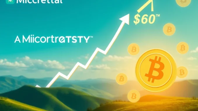 A chart illustrating MicroStrategy MSTR stock's impressive climb towards its new $680 price target, driven by its innovative Bitcoin strategy.