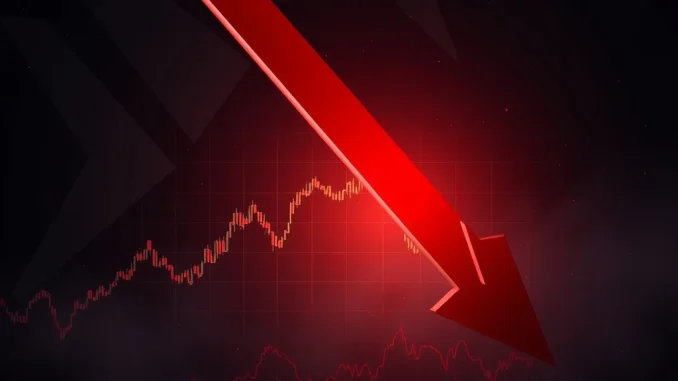 MUBARAK Plummets 507.98% in 24 Hours: A Shocking Crypto Collapse MUBARAK cryptocurrency price collapse shown with a steep red arrow on a dark graph