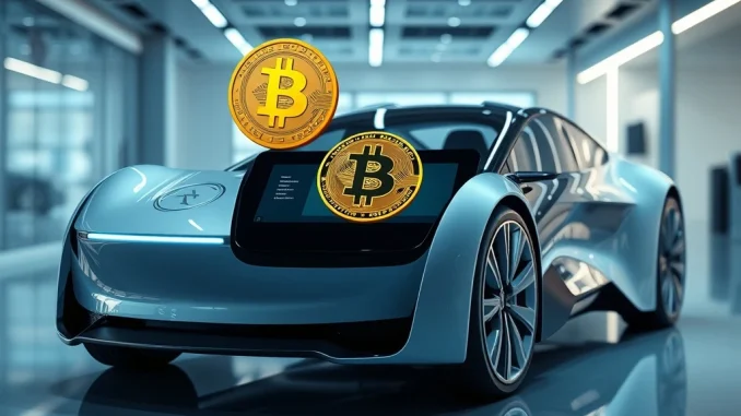 Mullen Automotive electric vehicle with Bitcoin and TRUMP meme coin payment options