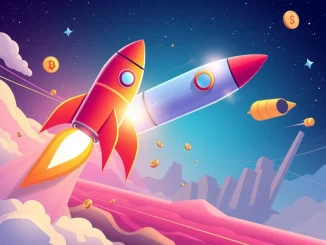 Mutuum Finance (MUTM) token ascending rapidly, symbolizing its potential to outperform Dogecoin and offer significant crypto investment returns.