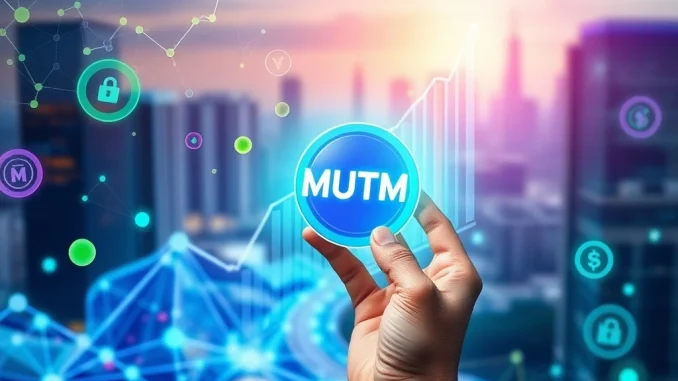 An abstract digital illustration symbolizing Mutuum Finance's remarkable token growth and presale success in the DeFi lending space.