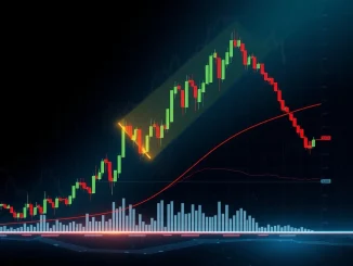 A cryptocurrency chart showing a sharp decline, symbolizing the Neiro Ethereum price plummet and bearish breakdown.