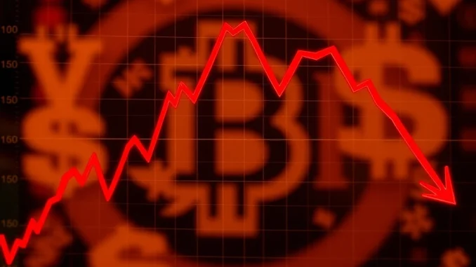 Graph showing a staggering NFP price drop amidst extreme crypto volatility, highlighting market uncertainty.