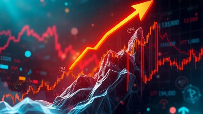 Chart depicting the explosive NFP price surge amidst high crypto volatility, illustrating rapid changes in the cryptocurrency market.