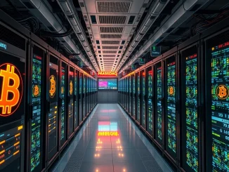 NIP Group’s Bitcoin mining facility with high-performance machines