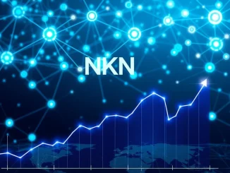 An illustration showing NKN's decentralized network rapidly expanding, symbolizing the recent NKN crypto surge driven by a major network upgrade.