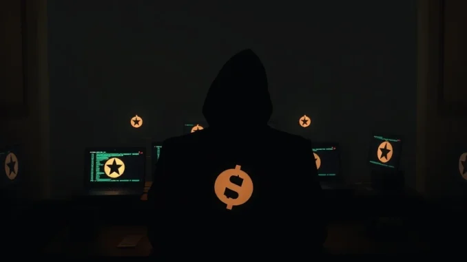 An alarming visual of a 'laptop farm' used in a North Korean cybercrime operation, highlighting digital infiltration and its severe consequences for corporate cybersecurity.