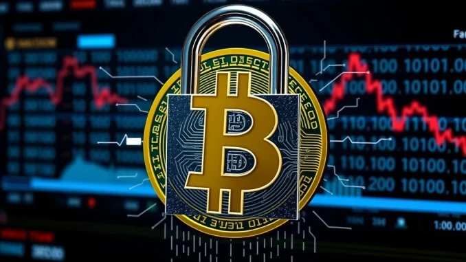 An illustration depicting the Odin.fun platform experiencing a security breach, symbolizing the trading halt due to a suspected vulnerability.