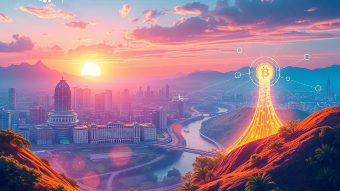 Paraguay Polkadot Investment: Nation Pioneers $6M for Digital Innovation Valley Paraguay's capital cityscape with digital overlays, symbolizing the nation's $6M Polkadot investment into its Innovation Valley for digital finance.