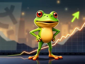 PEPE memecoin price chart showing resilience at a key support level, indicating potential for a significant crypto price surge.