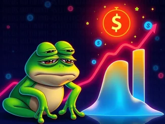 A visual metaphor showing Pepe Coin struggling while Mutuum Finance's presale experiences explosive growth, highlighting market dynamics.
