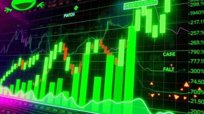 A vibrant chart illustrating PEPEUSDT's recent bullish surge, highlighting key technical indicators for PEPE price prediction and strategic trading.