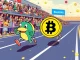 Pepeto and BlockDAG meme coins competing in a high-energy crypto race