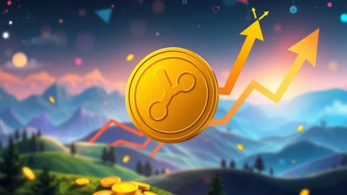 PEPETO coin soaring, symbolizing explosive presale growth and high returns, drawing parallels to XRP's market journey.