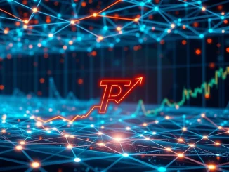 A visual representation of Pi Network's impressive mainnet migration and the challenges it faces in the cryptocurrency market.