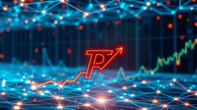 A visual representation of Pi Network's impressive mainnet migration and the challenges it faces in the cryptocurrency market.
