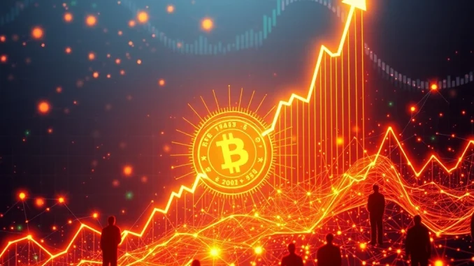 A vibrant graph showing the dramatic PIVX price surge, illustrating the impact of recent governance updates and community-driven initiatives.