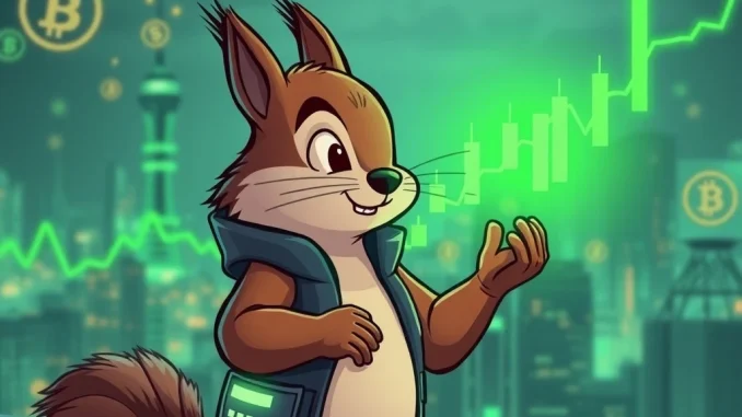 Peanut the Squirrel (PNUTUSDT) token's bullish breakout on a crypto chart, symbolizing market growth and trading opportunities.
